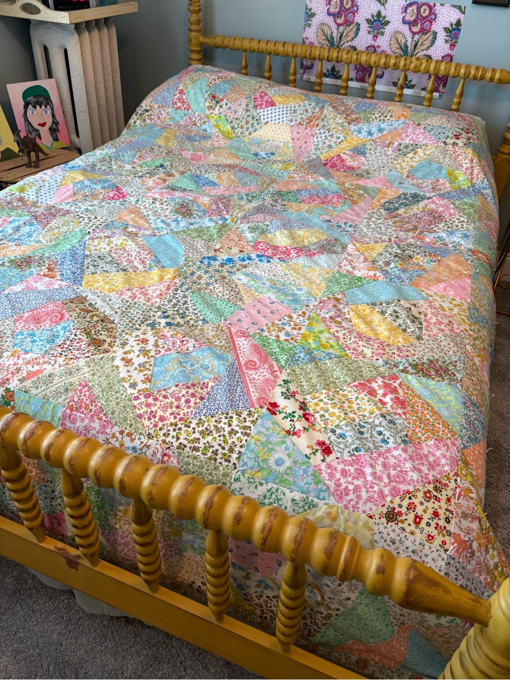 Handmade crazy quilt. Excellent condition -
86x74”